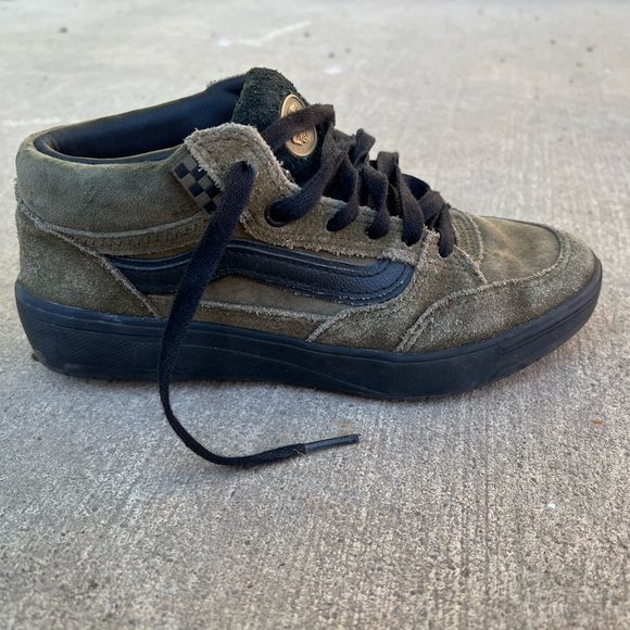 Green suede mid-top Vans skate shoes sneakers size 4.5 Men’s - Picture 8 of 10